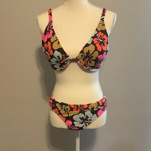 Rip Curl Tropical Floral Bikini - Pink, Orange, Brown
